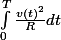 \int_0^T \frac{v(t)^2}{R} dt